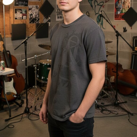 Mens Faded Rock and Republic Gray Logo T-Shirt - Picture 1 of 4